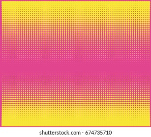 Halftone dotted background. Pop art style. Pattern with small circles, dots, design element for web banners, posters, cards, Wallpaper, backdrops, sites. Yellow and pink color. Vector illustration