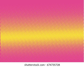 Halftone dotted background. Pop art style. Pattern with small circles, dots, design element for web banners, posters, cards, Wallpaper, backdrops, sites. Yellow and pink color. Vector illustration