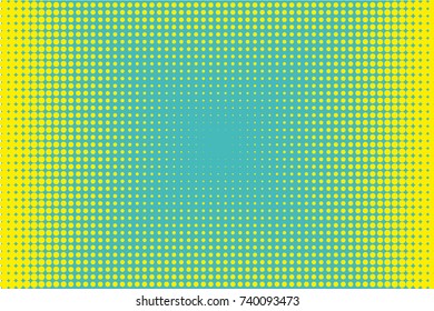Halftone dotted background. Pop art style. Pattern with small circles, dots, design element for web banners, posters, cards, wallpapers, backdrops, sites. Blue, yellow color. Vector illustration