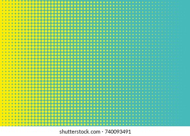 Halftone dotted background. Pop art style. Pattern with small circles, dots, design element for web banners, posters, cards, wallpapers, backdrops, sites. Blue, yellow color. Vector illustration
