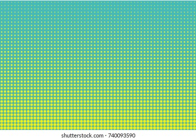 Halftone dotted background. Pop art style. Pattern with small circles, dots, design element for web banners, posters, cards, wallpapers, backdrops, sites. Blue, yellow color. Vector illustration