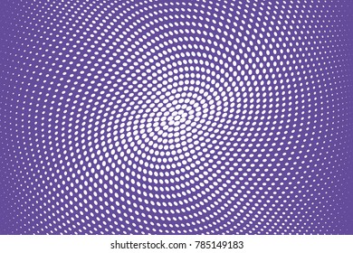 Halftone dotted background. Pop art style. Retro pattern with circles, dots, design element for web banners, posters, cards, Wallpaper, backdrops, sites. Purple and white color. Vector illustration