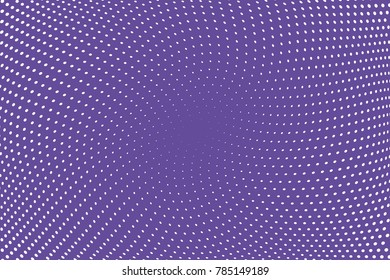 Halftone dotted background. Pop art style. Retro pattern with circles, dots, design element for web banners, posters, cards, Wallpaper, backdrops, sites. Purple and white color. Vector illustration