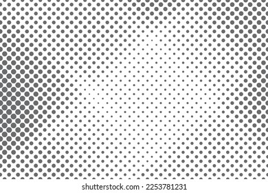 Halftone dotted background. Retro mirror texture. Monochrome gradation effect. Vector pattern.