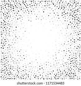 Halftone dotted background. Dotted vector pattern. Chaotic circle dots isolated on the white background.