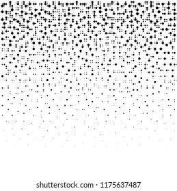 Halftone dotted background. Dotted vector pattern. Chaotic circle dots isolated on the white background.