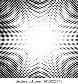 Halftone dotted black and white background. circularly distributed. Halftone effect vector pattern. Circle dots isolated on the white background.