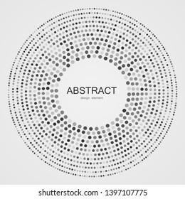 Halftone dotted circle. Halftone effect vector pattern. Dots isolated on white background.