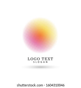 Halftone & Dotted Circle Logo. Symbol & Icon Vector Template.