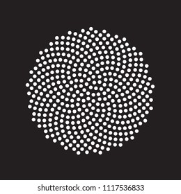 Halftone dotted circle. Vector illustration