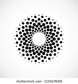 El semitono salpicó círculos. Puntos en forma circular. Logo del vector