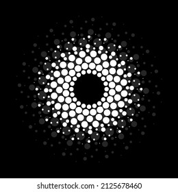 El semitono salpicó círculos. Puntos en forma circular. Logo del vector
