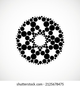 El semitono salpicó círculos. Puntos en forma circular. Logo del vector