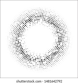 Halftone dotted circular background.Halftone effect  vector pattern. Circle dots isolated on white background. Cosmetic, medicine, advertisement illustration.