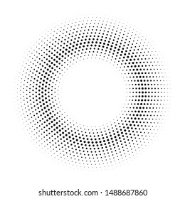 Halftone dotted circular background Halftone effect  vector pattern  Circle dots isolated white background  Cosmetic  medicine illustration 