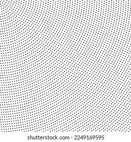 Halftone dotted comic texture. Radial pattern background. Black and white pop art vector