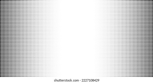 Halftone dotted gradient abstract background. Vector black and white grunge texture, pattern