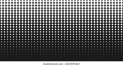 Gradiente de puntos de semitono. Resumen de fondo horizontal geométrico en blanco y negro