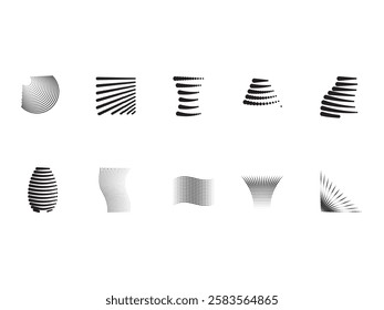Halftone Dotted Gradient Element Set