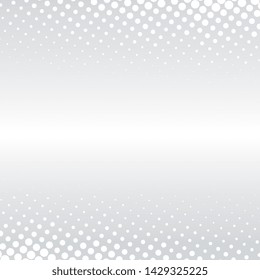 Halftone dotted grey and white background. Halftone effect vector pattern. Abstract creative graphic for web.