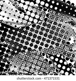 Halftone Dotted Grunge Texture .