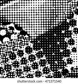 Halftone Dotted Grunge Texture .