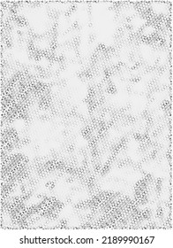 Halftone dotted grunge vector background. Urban old peeled wall. Dust Distressed Overlay. Rough black and white texture with faded paint and scratched plaster. Wallpaper with rust and dirt.