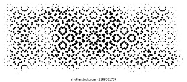 Elementos de borde vectorial de grunge de semitono. Muro de pelos viejo y urbano. Sobrecarga con problemas de polvo. Textura gruesa en blanco y negro con pintura descolorida y yeso raspado. Papel de escritorio con óxido y suciedad.