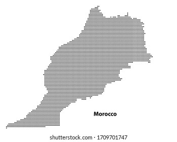 Halftone dotted map of Morocco country - vector illustration 
