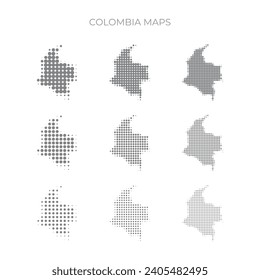 halftone dotted maps world country