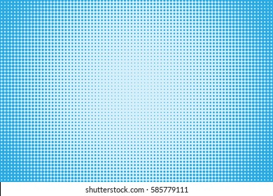 Halftone dotted pattern as a background. Comics pop art style blue dots vector texture for your design