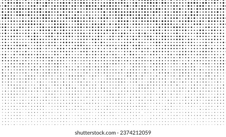 Halftone dotted pattern. Black and white halftone gradient. Geometric halftone. Random size dots. Transparent background.