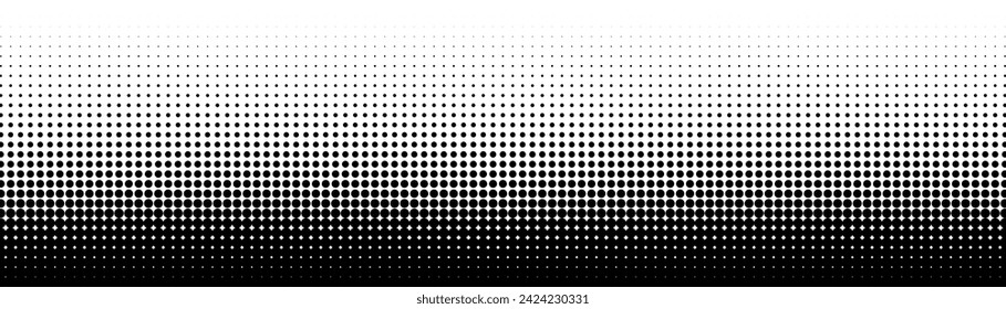 Halftone dotted pattern. Black and white halftone gradient. Vector illustration