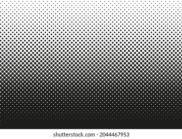 Halftone dotted pattern. Pop art gradient background with circles. Comic half tone texture. Abstract cover design. Monochrome vector illustration. Optical effect with spot. Creative black white banner