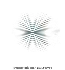 Halftone dotted radiate texture. Vector abstract background, overlay. Minimalists element for advertisement banners, comic books, posters, packaging. 