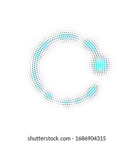 Halftone dotted radiate texture. Vector abstract background, overlay. Minimalists element for advertisement banners, comic books, posters, packaging. 