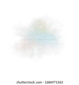 Halftone dotted radiate texture. Vector abstract background, overlay. Minimalists element for advertisement banners, comic books, posters, packaging. 