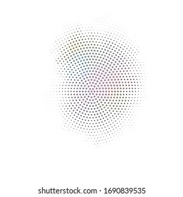 Halftone dotted radiate texture. Vector abstract background, overlay. Minimalists art element for advertisement banners, comic books, posters, packaging. 