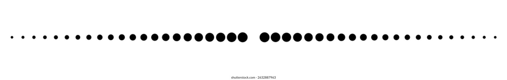Halftone dotted separator line. Abstract geometric minimal border text divider element
