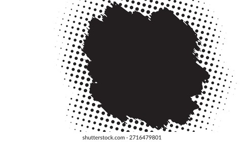Formas Pontilhadas de Meio-Tom Black Blob Grunge para Projetos de Design, forma de bolha preta sobre fundo branco, útil para adicionar textura, fundos e sobreposições gráficas 166