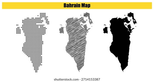 Halftone Dotted, Sketch, Map, Silhouette, Vector illustration