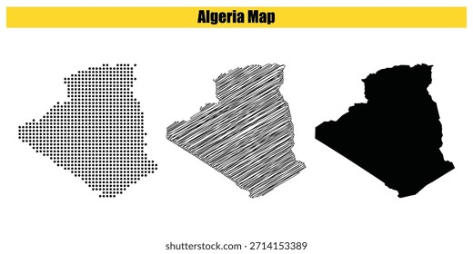 Punto medio, bosquejo, mapa, silueta, Ilustración vectorial