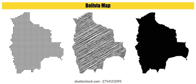 Halftone Dotted, Sketch, Map, Silhouette, Vector illustration