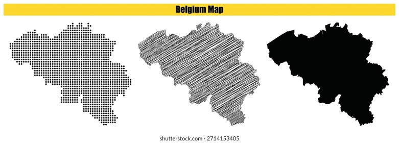 Punto medio, bosquejo, mapa, silueta, Ilustración vectorial