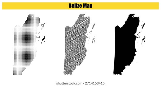 Halftone Dotted, Sketch, Map, Silhouette, Vector illustration