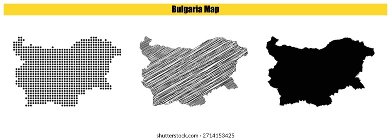 Halftone Dotted, Sketch, Map, Silhouette, Vector illustration