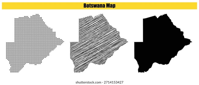 Punto medio, bosquejo, mapa, silueta, Ilustración vectorial