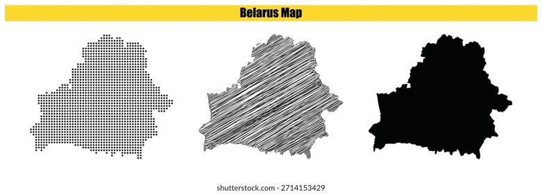 Punto medio, bosquejo, mapa, silueta, Ilustración vectorial