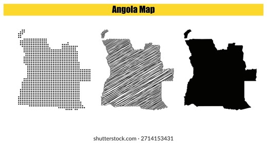 Halftone Dotted, Sketch, Map, Silhouette, Vector illustration