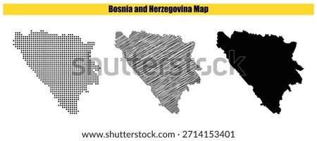 Halftone Dotted, Sketch, Map, Silhouette, Vector illustration